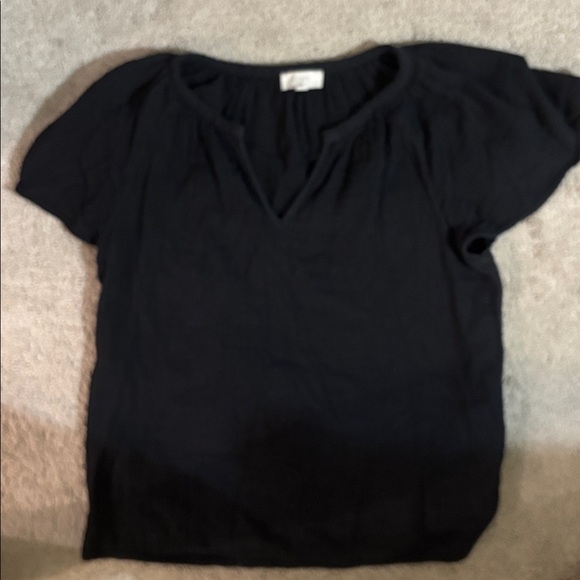 LOFT Tops - LOFT Charcoal V-Neck Blouse